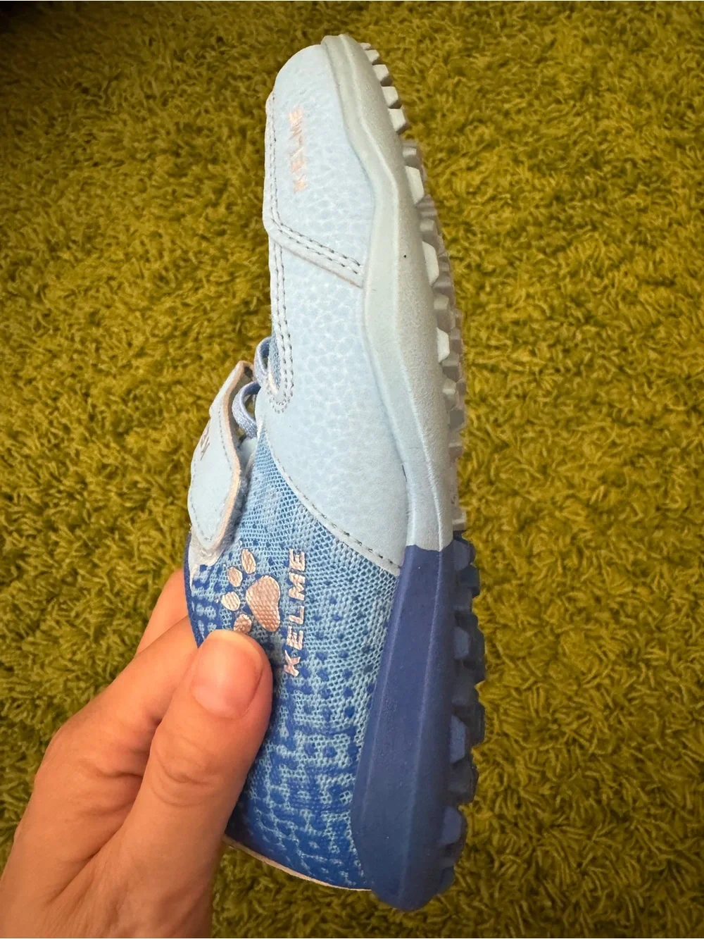 KELME Kids' Light Blue Velcro Athletic Sneakers